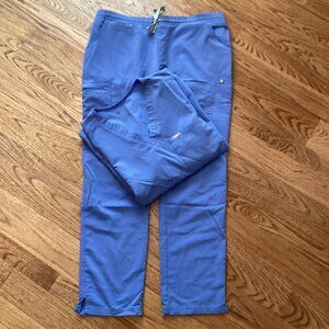 FIGS High Waisted Yola Skinny Scrub Pants in Blue LARGE + Bonus Catarina Top